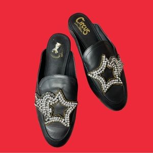 Sam Edelman star slide ons black star Pelham mules 6.5